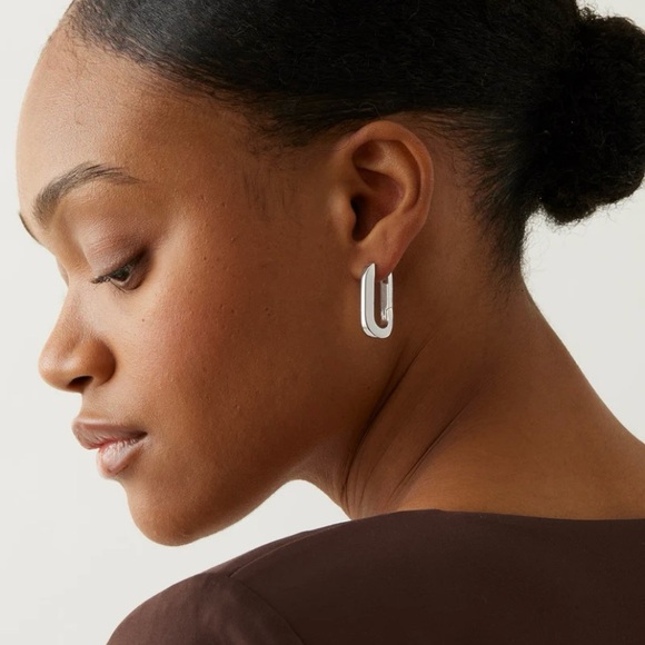 Jenny Bird Silver U Link Earrings - Picture 6 of 6